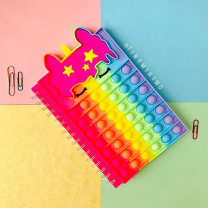 Rainbow Unicorn Pop It Notebook - Tinyminymo