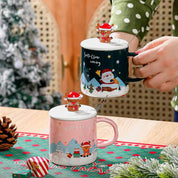 Reindeer Topper Ceramic Christmas Mug - Tinyminymo