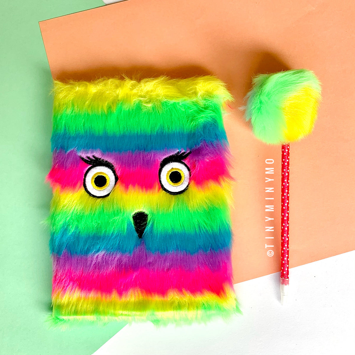 Multi-Color Plush Diary Set