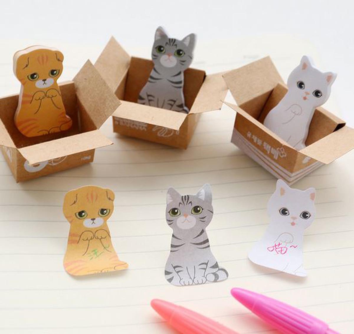 Cat Sticky Notes in a Box - Tinyminymo