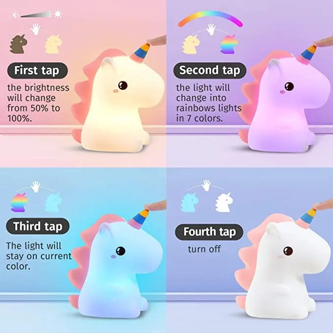 Silicone Unicorn Touch Lamp with Remote - Tinyminymo