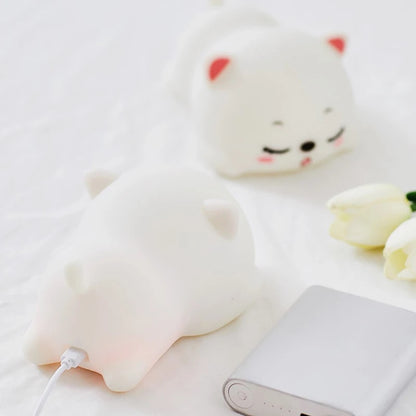 Sleeping Kitty Silicone Night Light - Tinyminymo