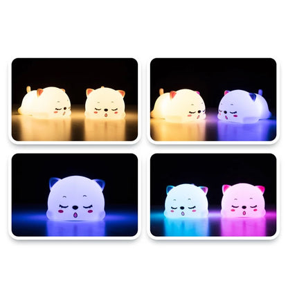 Sleeping Kitty Silicone Night Light - Tinyminymo