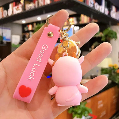 Smiling Cow 3D Keychain - Tinyminymo