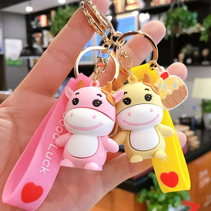 Smiling Cow 3D Keychain - Tinyminymo