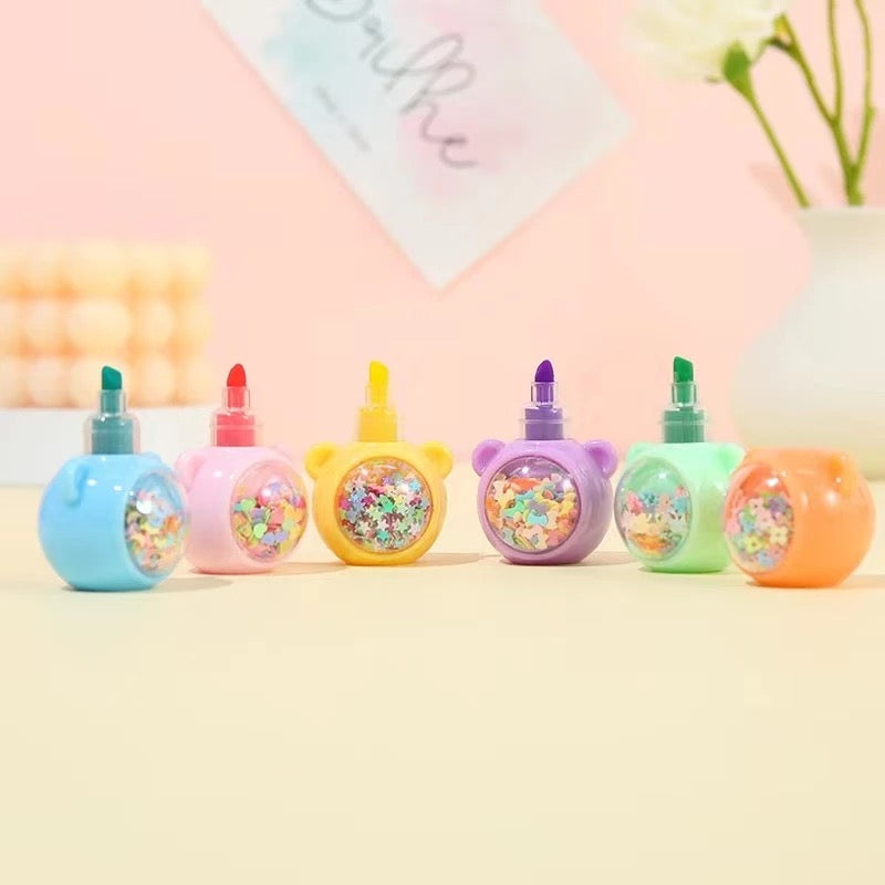 Stackable Confetti Filled Bear Highlighters - Tinyminymo
