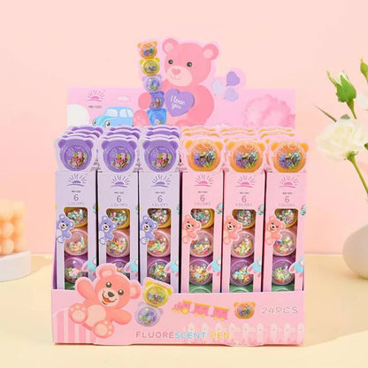 Stackable Confetti Filled Bear Highlighters - Tinyminymo