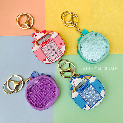 Unicorn Calculator with game Keychain - Tinyminymo