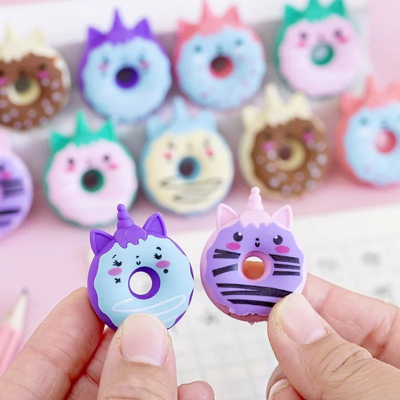 Unicorn Donut Erasers - Set of 6 - Tinyminymo