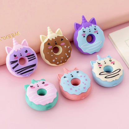 Unicorn Donut Erasers - Set of 6 - Tinyminymo