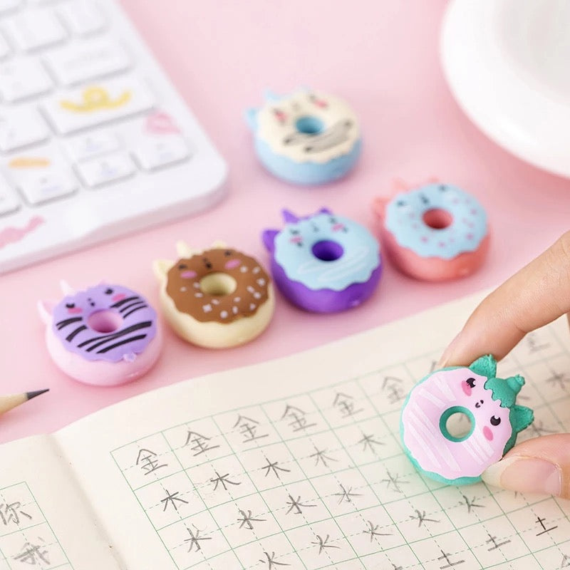 Unicorn Donut Erasers - Set of 6 - Tinyminymo