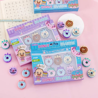 Unicorn Donut Erasers - Set of 6 - Tinyminymo