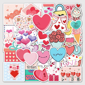 Valentine Stickers - Set of 50 - Tinyminymo