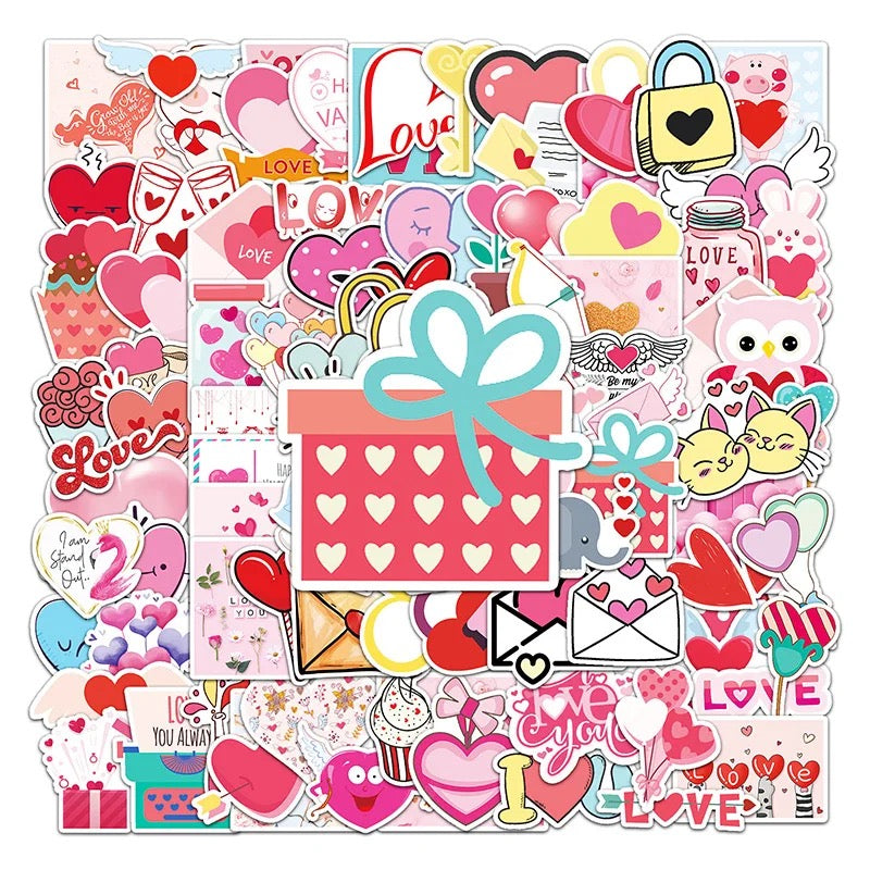 Valentine Stickers - Set of 50 - Tinyminymo