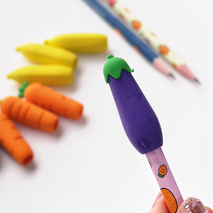 Veggies Eraser and Pencil Topper - Set of 3 - Tinyminymo