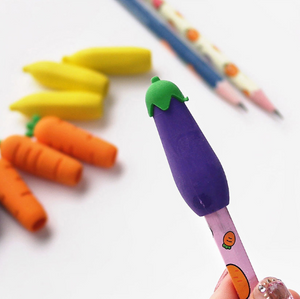 Veggies Eraser and Pencil Topper - Set of 3 - Tinyminymo