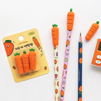 Veggies Eraser and Pencil Topper - Set of 3 - Tinyminymo