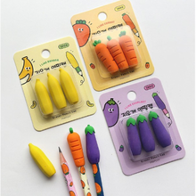 Load image into Gallery viewer, Veggies Eraser and Pencil Topper - Set of 3 - Tinyminymo
